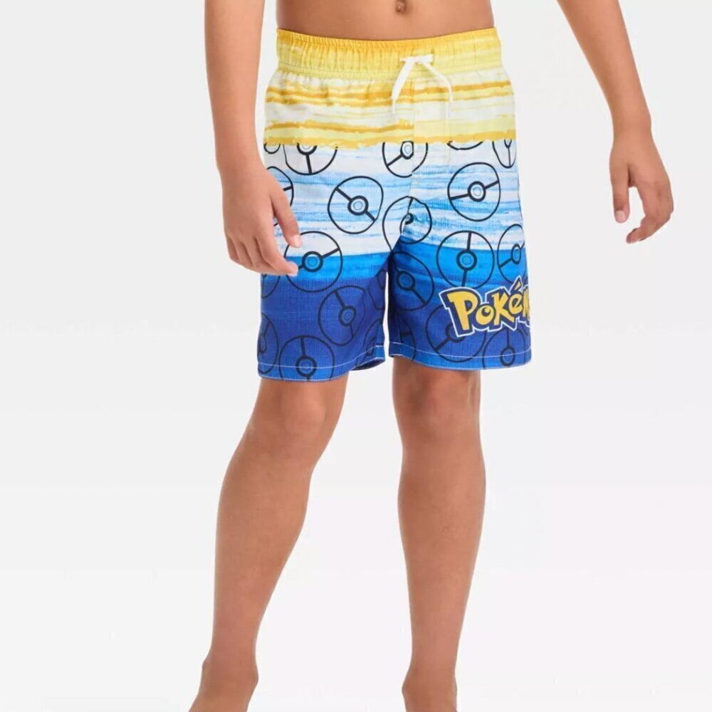 Boys' Pokemon Fictitious Character Swim Shorts Yellow Size XS